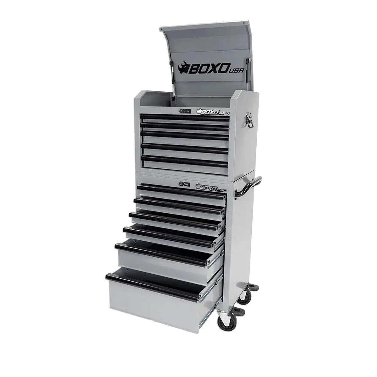 Happybuyes Pro Series | 26" 11-Drawer Rolling Tool Box | Nardo Grey 26TBL-GY