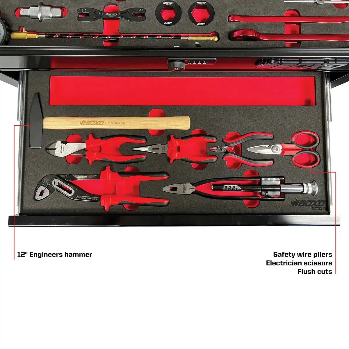 Happybuyes MotoBox | 103-Piece Metric Motorcycle Tool Set with 5-Drawer Hand Carry Tool Box MOTOBX5-BK