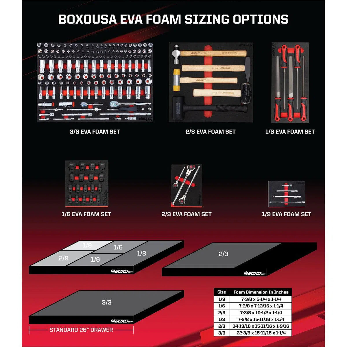 Happybuyes 10-Piece 3/8" Drive Standard Length Torx Bit Socket Set | 1/9th EVA Foam BX311-R2