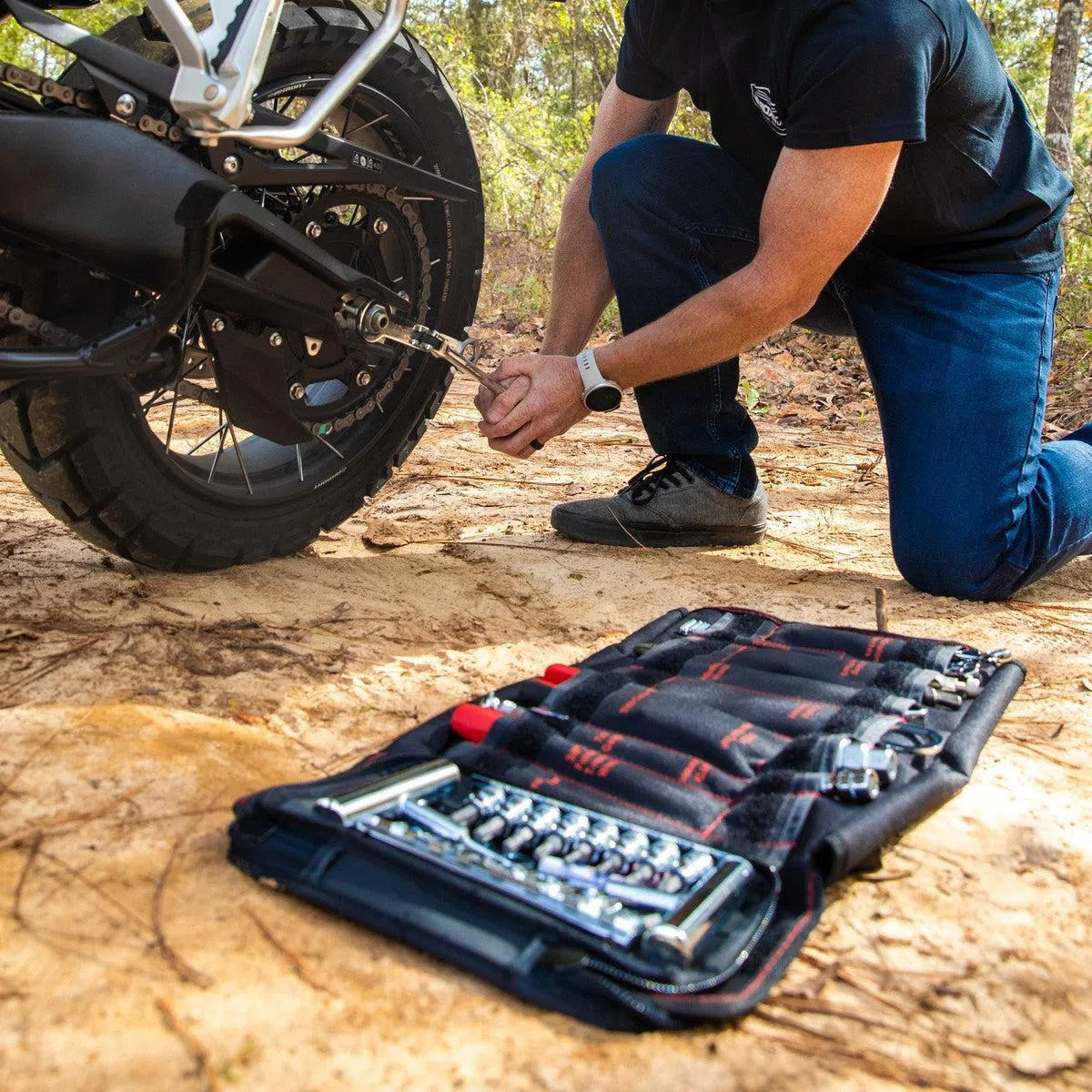 Happybuyes Adventure Motorcycle Roll | 40-Piece Metric Motorcycle Tool Kit PA923