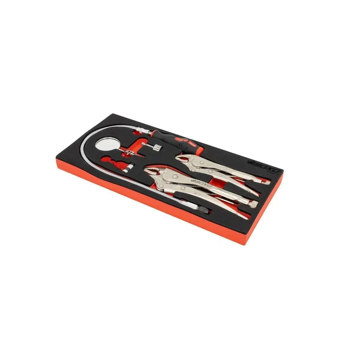 Happybuyes 6-Piece Locking Plier & Interchangeable Head 1/4" Flexible Driver Set | 1/3rd EVA Foam BX034-R