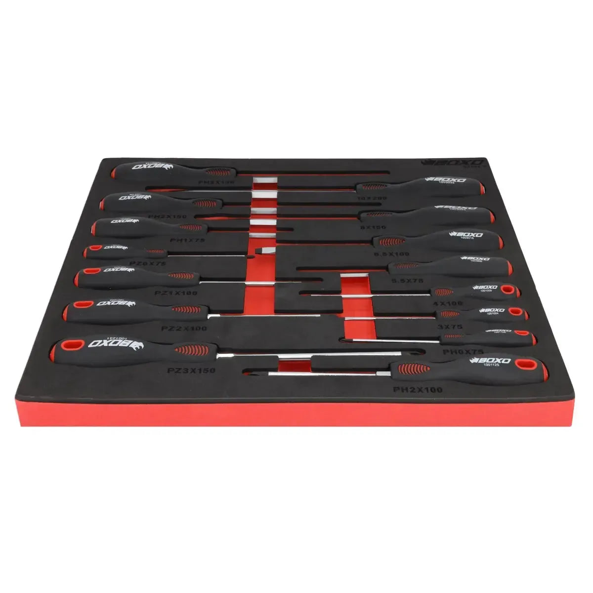 Happybuyes 15-Piece Slotted, Phillips & Pozi Tip Screwdriver Set | 2/3rd EVA Foam BX094-R