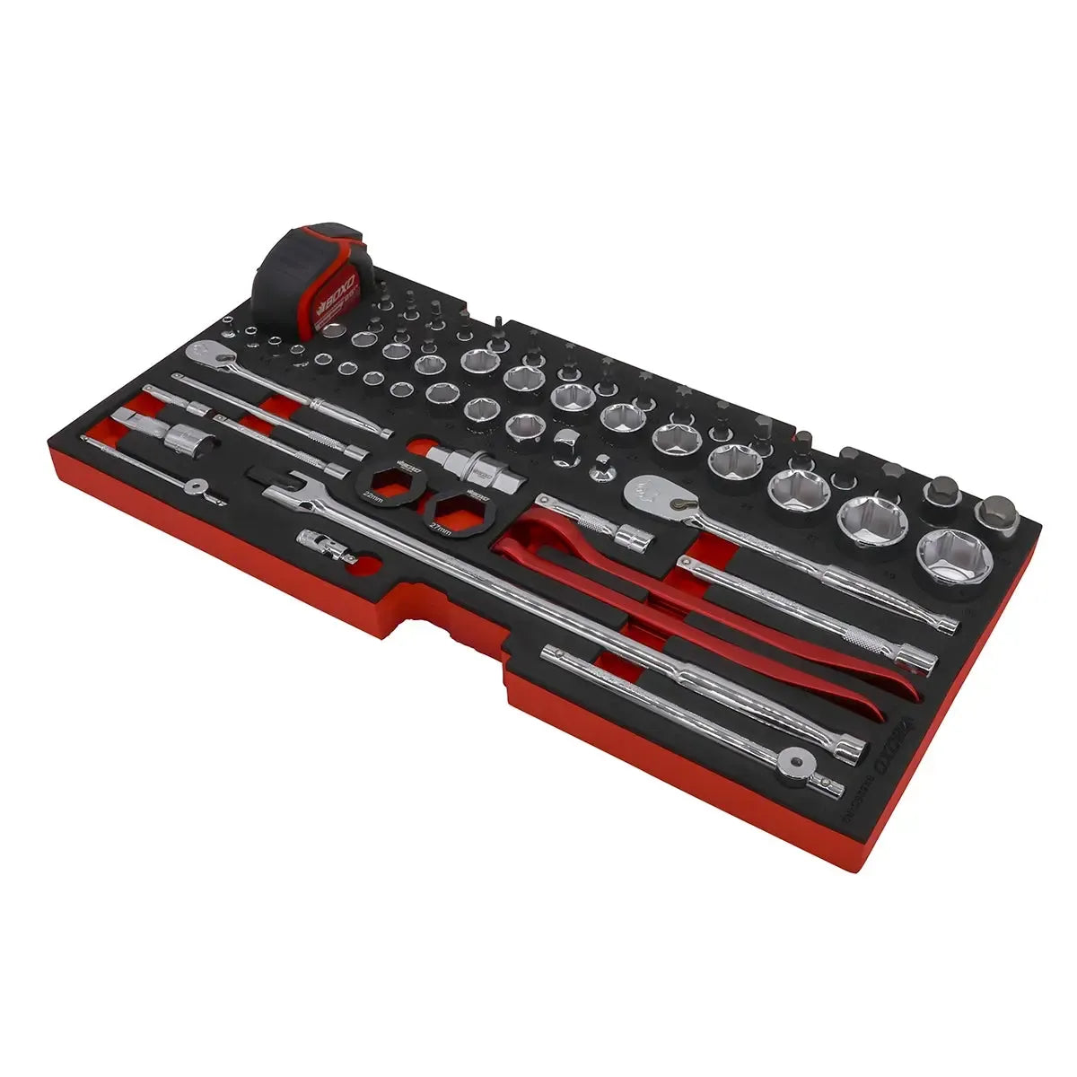Happybuyes 103-Piece Metric MotoBox Tool Set for 3-Drawer Hand Carry Box BXE047A-R2