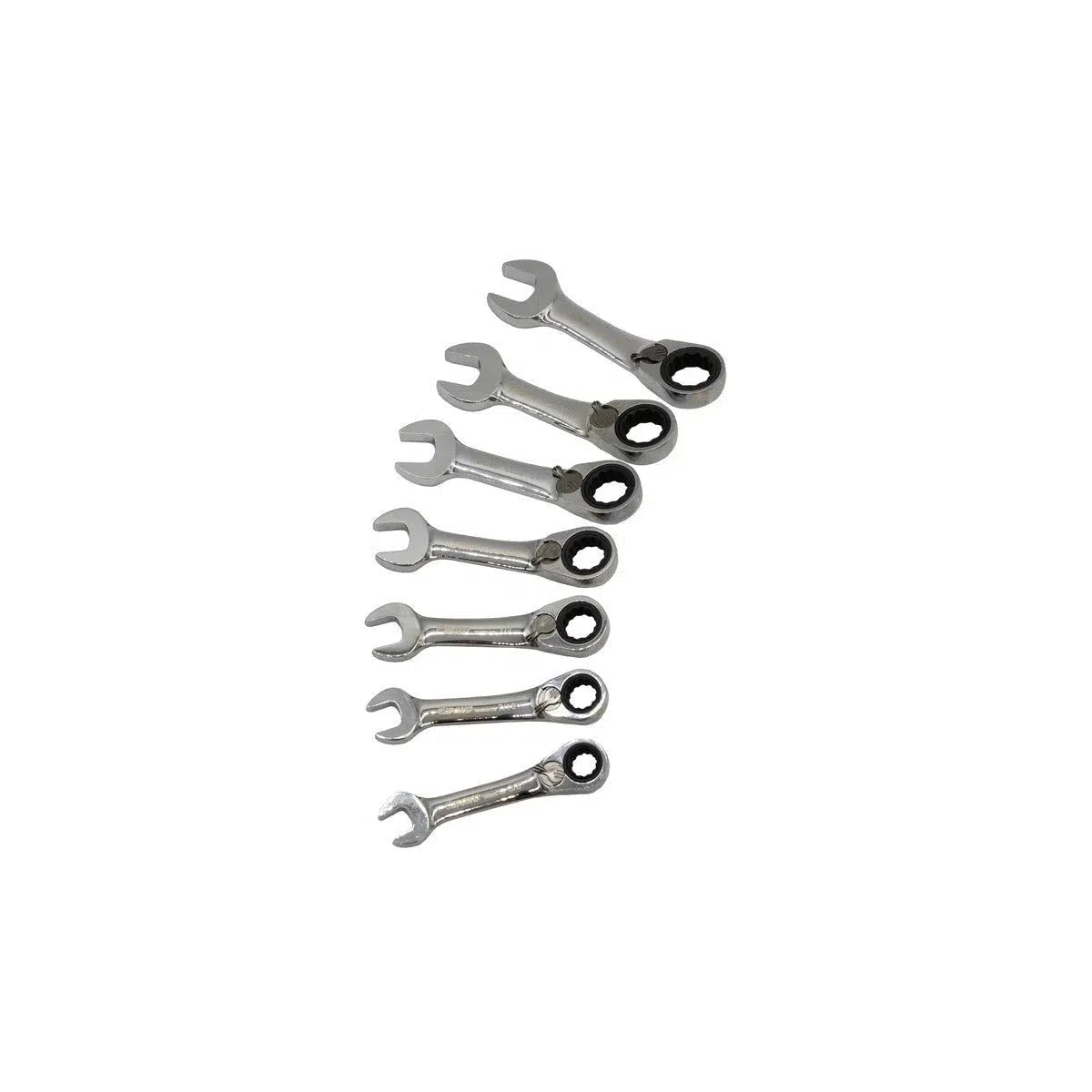 Happybuyes 7-Piece Stubby SAE Reversible Ratcheting Combo Wrench Set | 1/9th EVA Foam BX719-R2