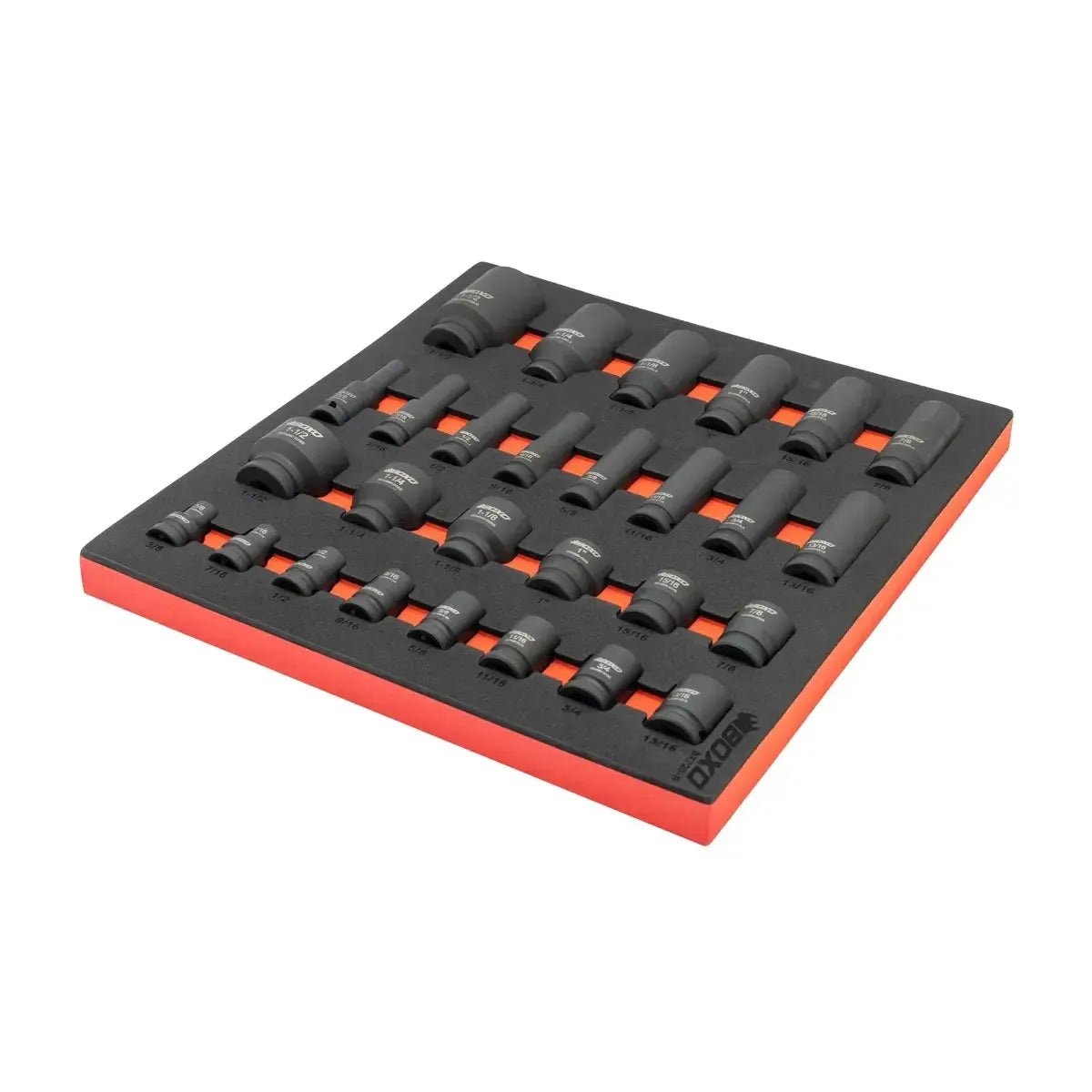 Happybuyes 28-Piece 1/2" Drive SAE Impact Socket Set | 2/3 Drawer EVA Foam BX720-R