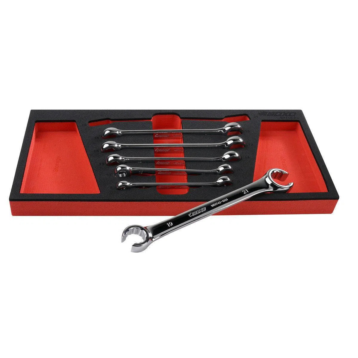 Happybuyes 6-Piece Metric 6-Point & 12-Point Flare Nut Wrench Set | 1/3rd EVA Foam BX748-R2