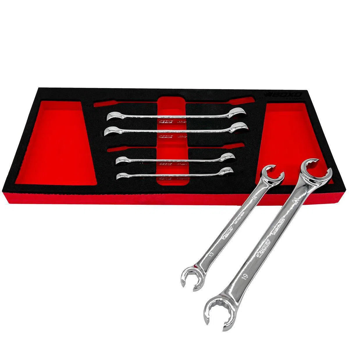 Happybuyes 6-Piece Metric 6-Point & 12-Point Flare Nut Wrench Set | 1/3rd EVA Foam BX748-R2