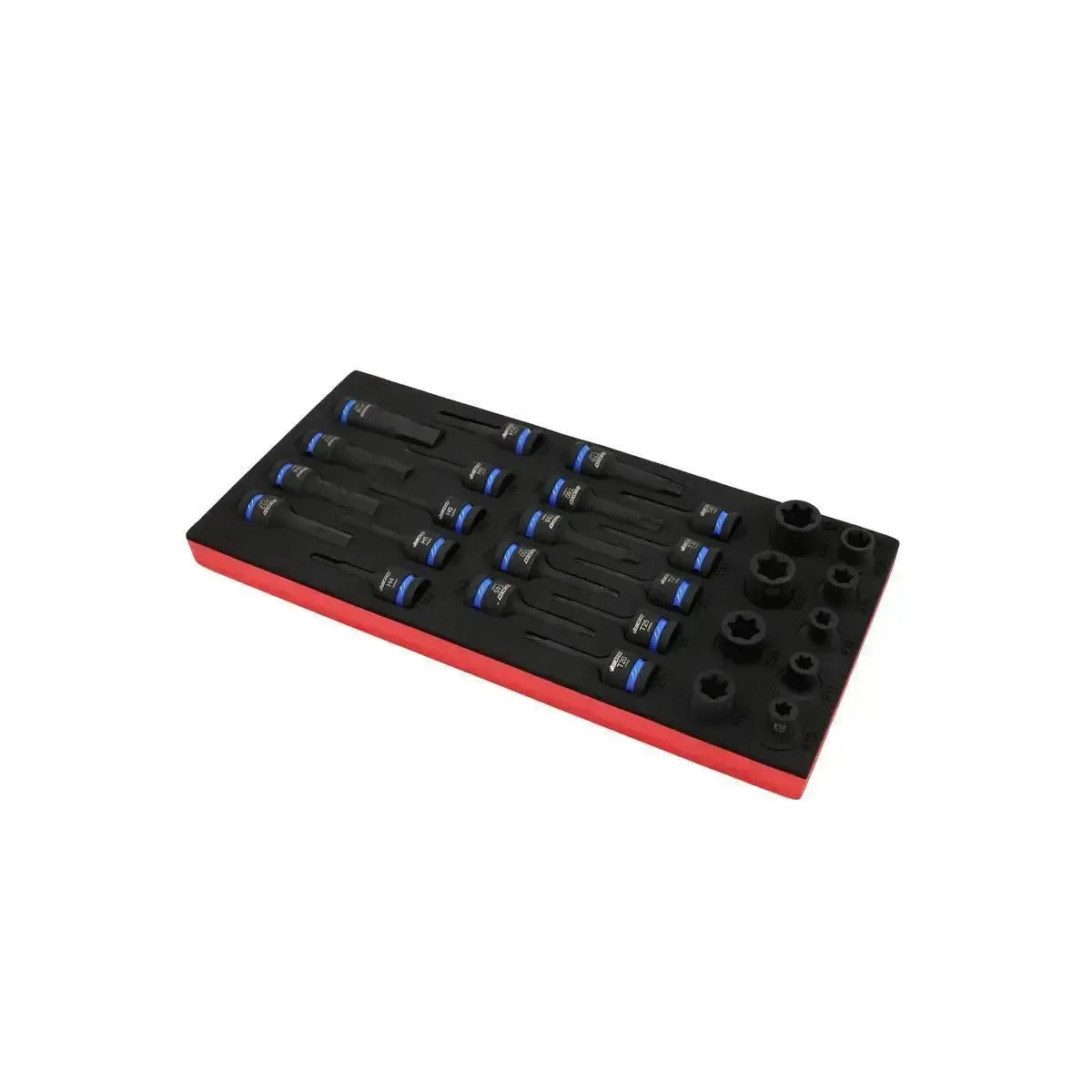 Happybuyes 28-Piece 1/2" Drive Impact E-Torx, Torx, and Hex Socket Set | 1/3 Drawer EVA Foam BX806-R