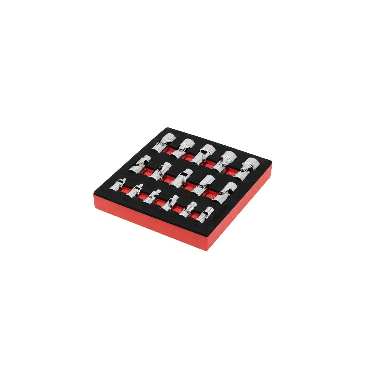 Happybuyes 16-piece ¼” Drive & ⅜” Drive 6-point Universal Socket Set | 1/6 Drawer EVA Foam BX847-R2