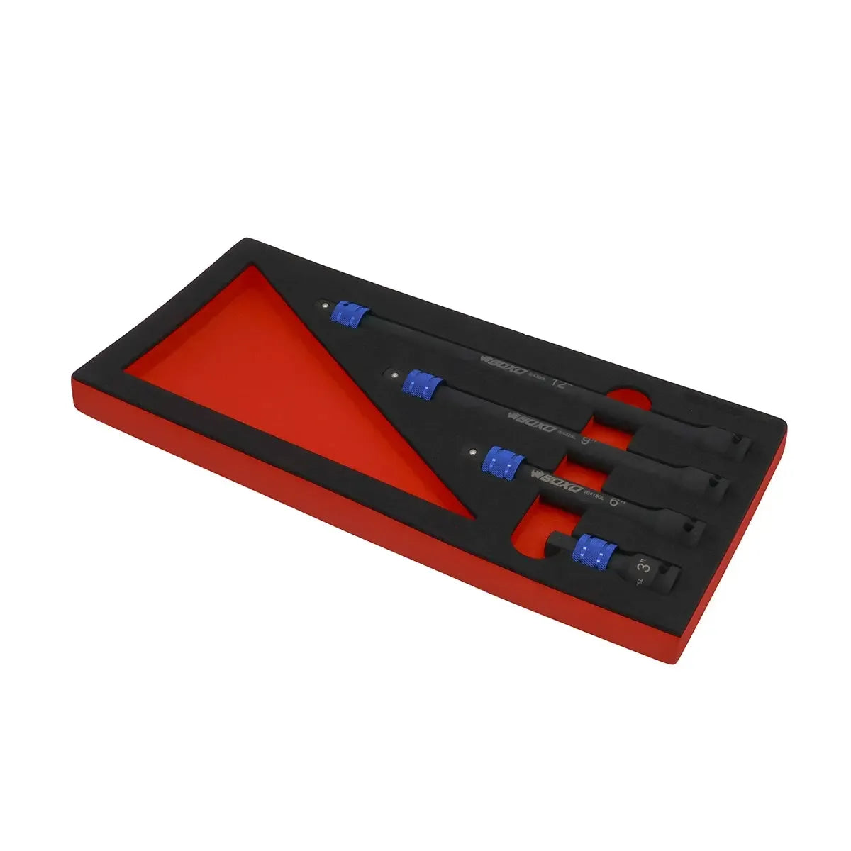 Happybuyes 4-Piece ½” Drive Quick Release Impact Extension Set | 1/3 Drawer EVA Foam BX855-R