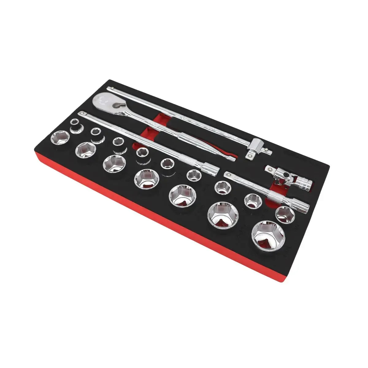 Happybuyes 21-Piece 1/2" Drive 6-Point SAE Socket Set | 1/3 Drawer EVA Foam BX869-R2