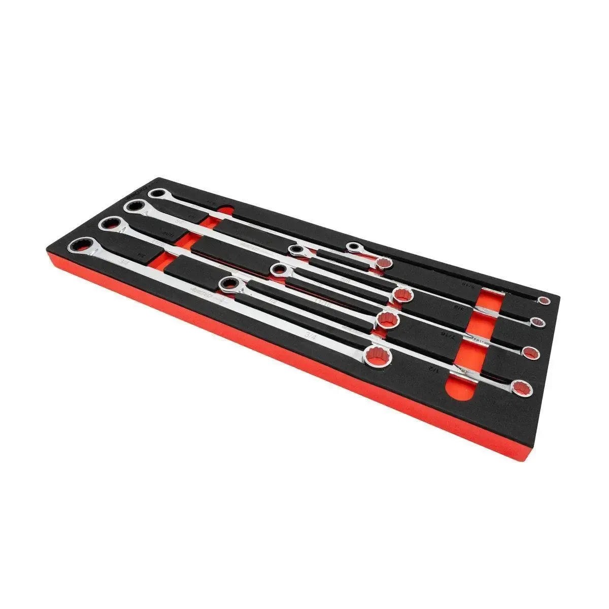 Happybuyes 8-Piece SAE Extra Long Ratcheting Box Spanner Set | 1/2 Drawer EVA Foam BX874-R2