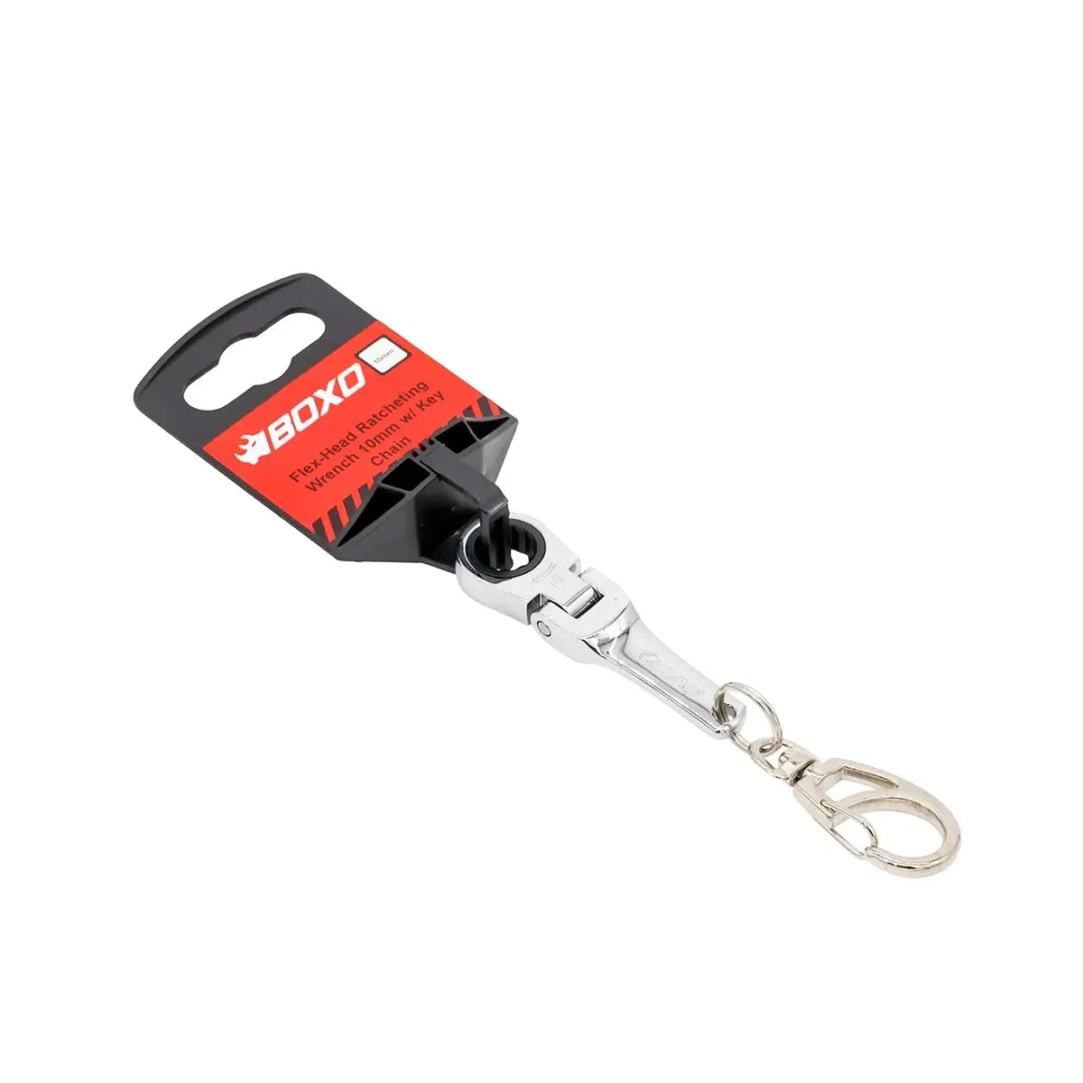 Happybuyes 10mm Flex Head Ring Stop Reversible Ratcheting Wrench Keychain BXC-082