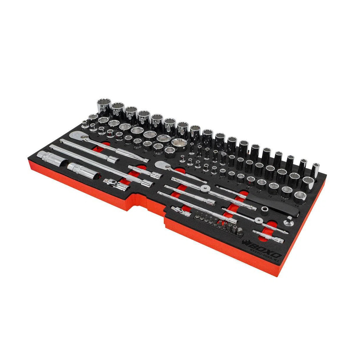 Happybuyes 133-Piece, 6 and 12-Point, Metric Tool Set for 3-Drawer Hand Carry Box BXE001A-R2
