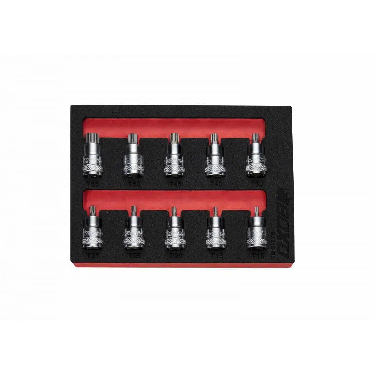 Happybuyes 10-Piece 3/8" Drive Super Stubby Torx Bit Socket Set | 1/9th EVA Foam BX318-R2