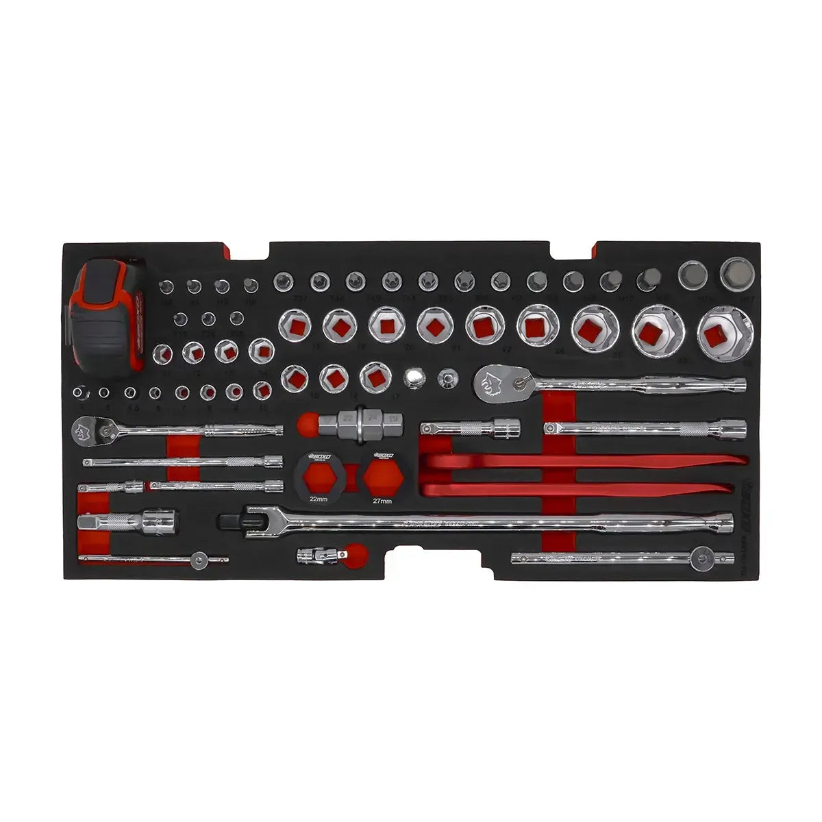 Happybuyes 103-Piece Metric MotoBox Tool Set for 3-Drawer Hand Carry Box BXE047A-R2