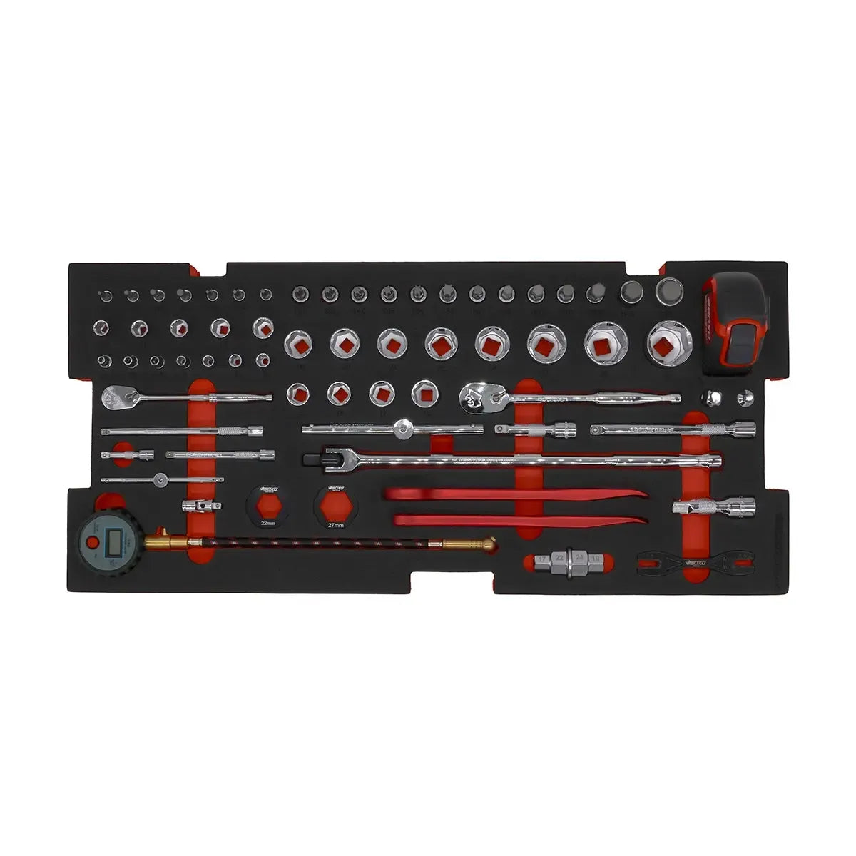 Happybuyes 103-Piece Metric MotoBox Tool Set for 5-Drawer Hand Carry Box BXE057A-R2