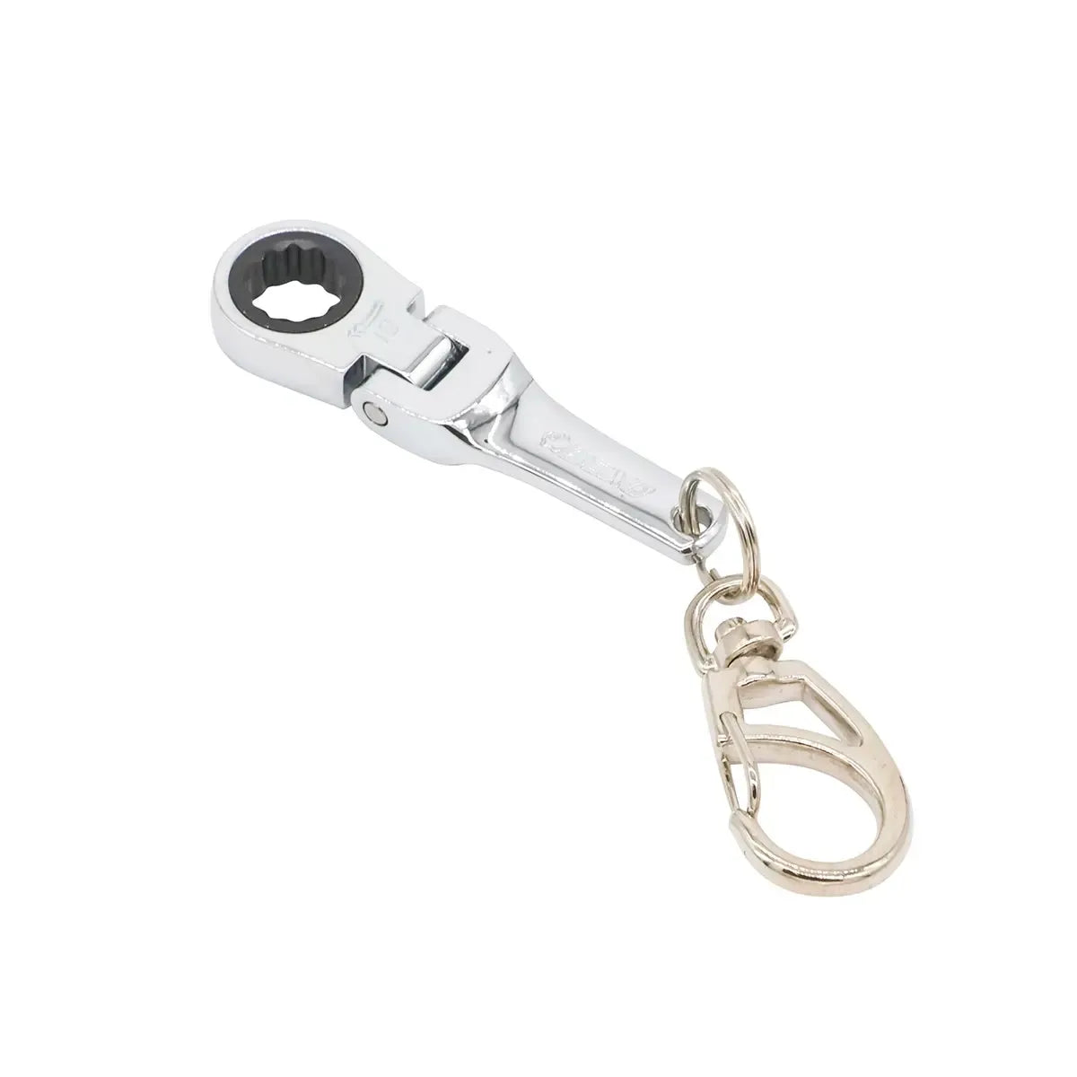 Happybuyes 10mm Flex Head Ring Stop Reversible Ratcheting Wrench Keychain BXC-082