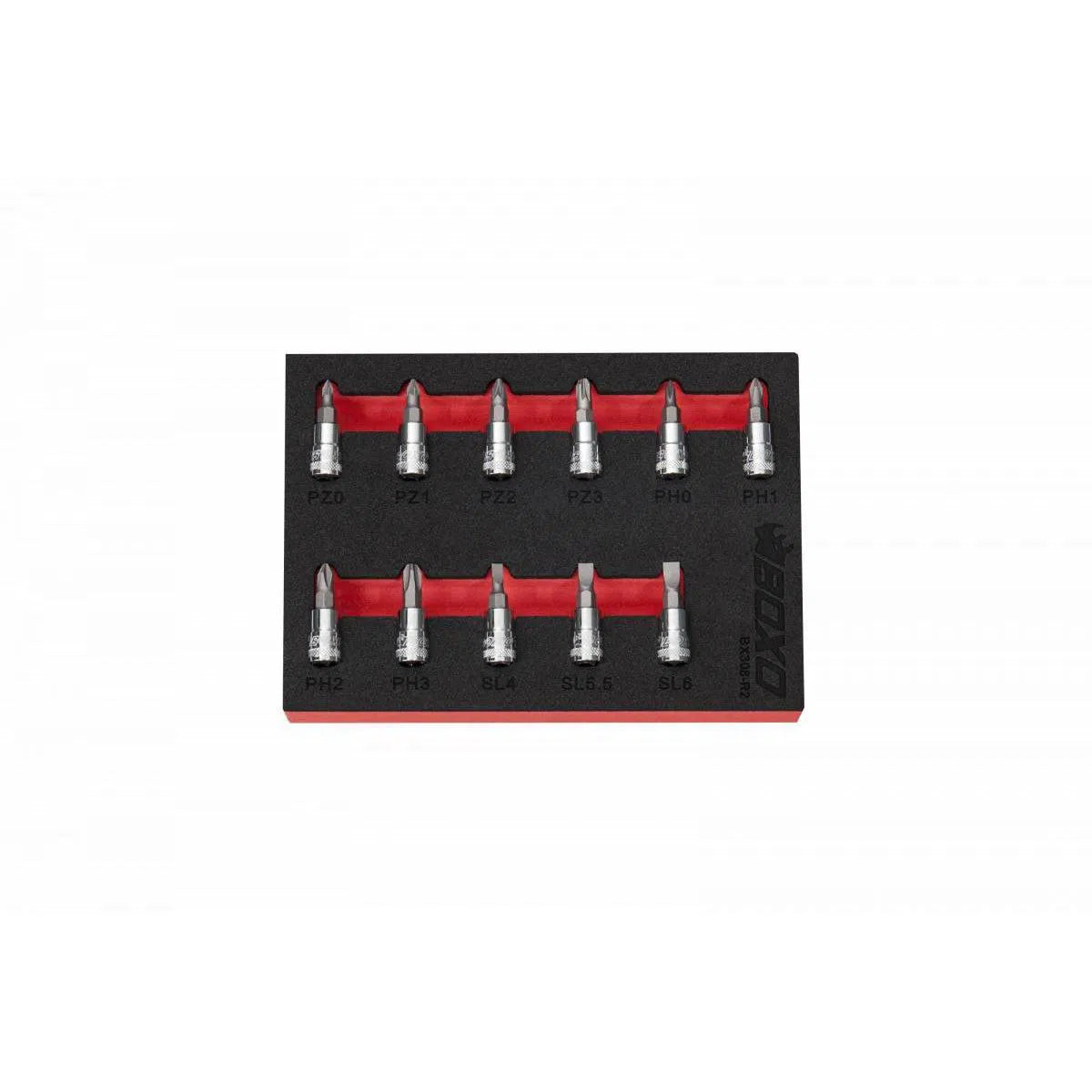 Happybuyes 11-Piece 1/4" Drive Screwdriver Bit Socket Set | 1/9th EVA Foam BX308-R2