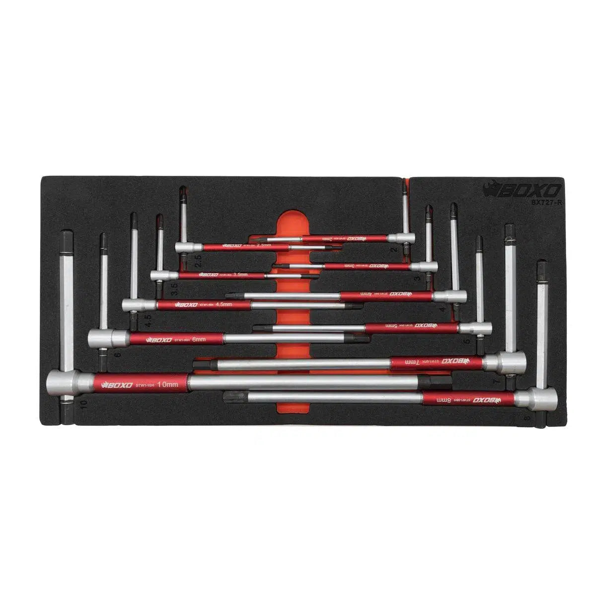 Happybuyes 11-Piece 3-Way Metric Socket T-Handle Wrench Set | 1/3rd EVA Foam BX727-R