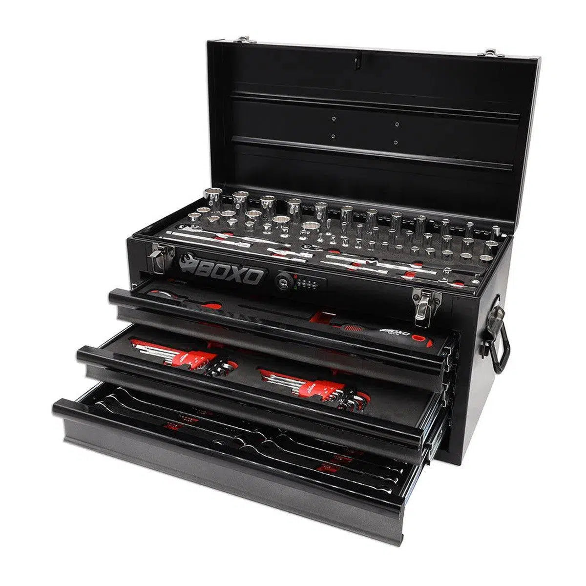 Happybuyes 117-Piece SAE 3-Drawer Hand Carry Tool Box ECC20301-002R2SBK1