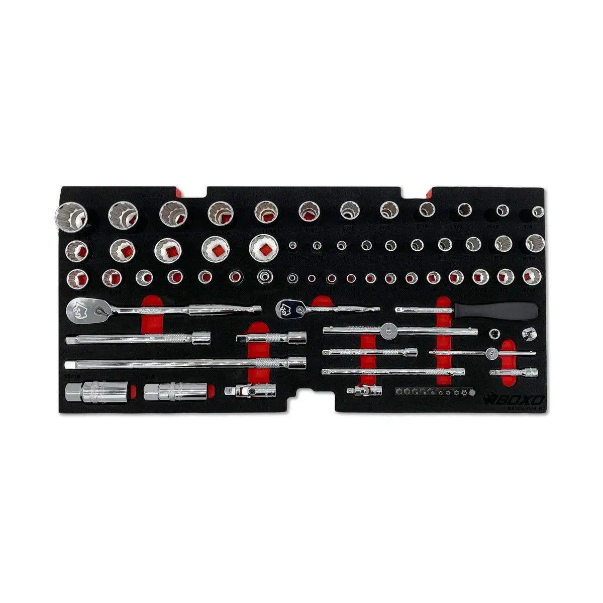 Happybuyes 117-Piece SAE Tool Set for 3-Drawer Hand Carry Box BXE002-R2