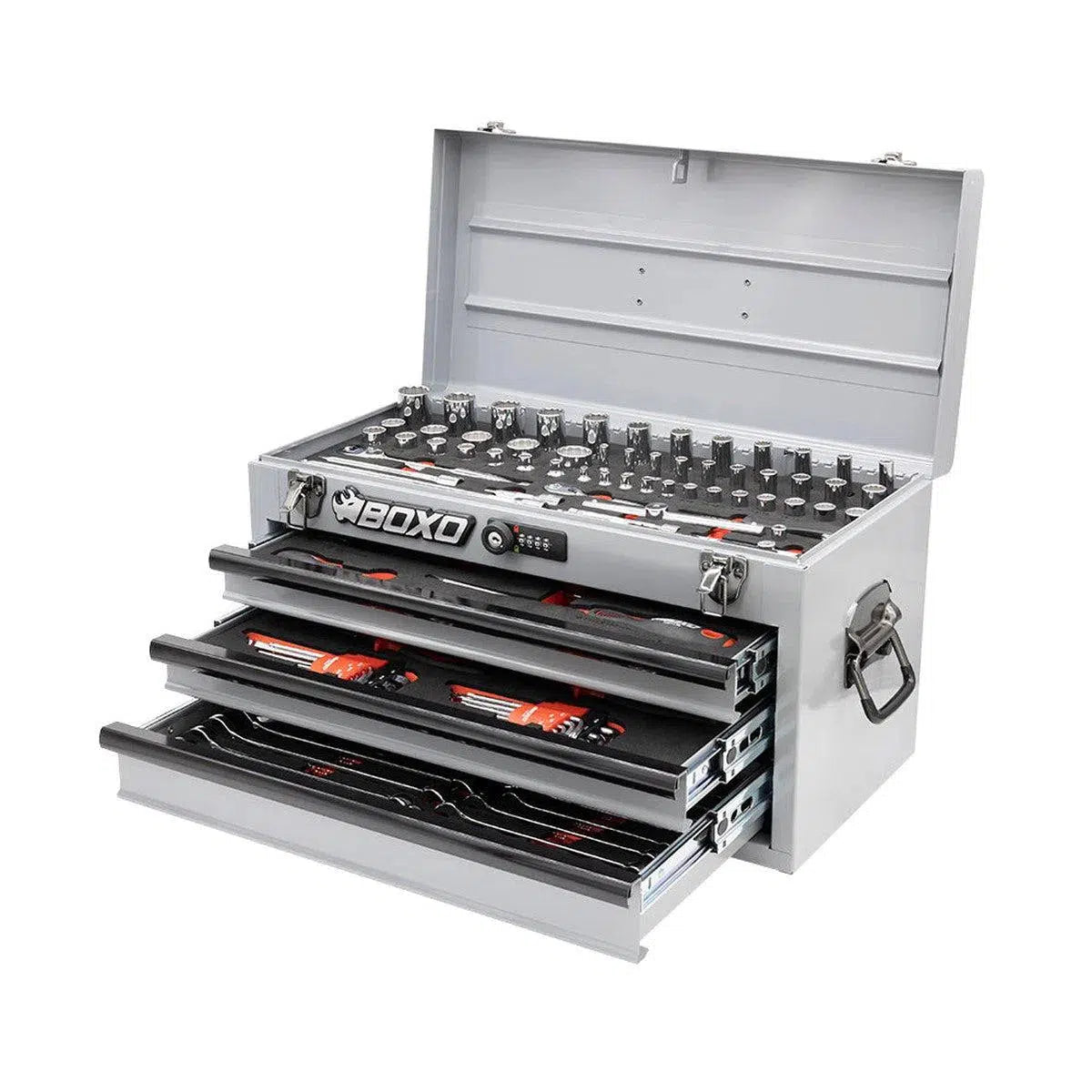 Happybuyes 117-Piece SAE 3-Drawer Hand Carry Tool Box ECC20301-002R2NGY1