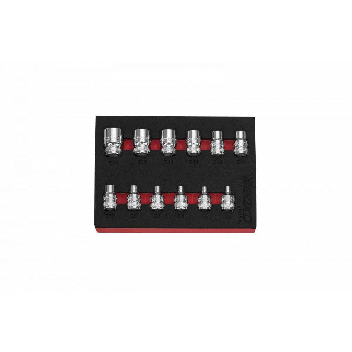 Happybuyes 12-Piece 3/8" Dr Torx Chrome Socket Set | 1/9th EVA Foam BX265-R2