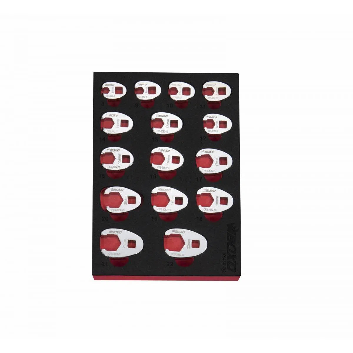 Happybuyes 15-Piece Metric 3/8" Drive Crow Foot Wrench set BX430-R2