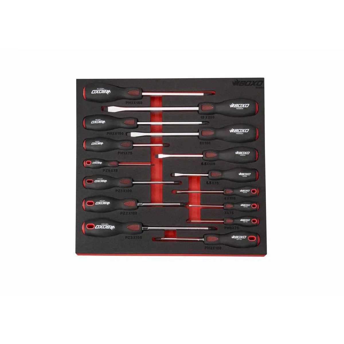 Happybuyes 15-Piece Slotted, Phillips & Pozi Tip Screwdriver Set | 2/3rd EVA Foam BX094-R