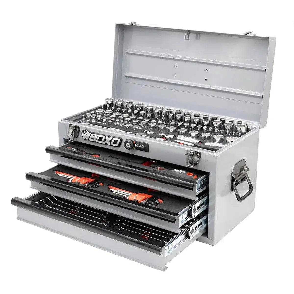 Happybuyes 159-Piece Metric and SAE Combo 3-Drawer Hand Carry Tool Box ECC20301-003R2NGY1