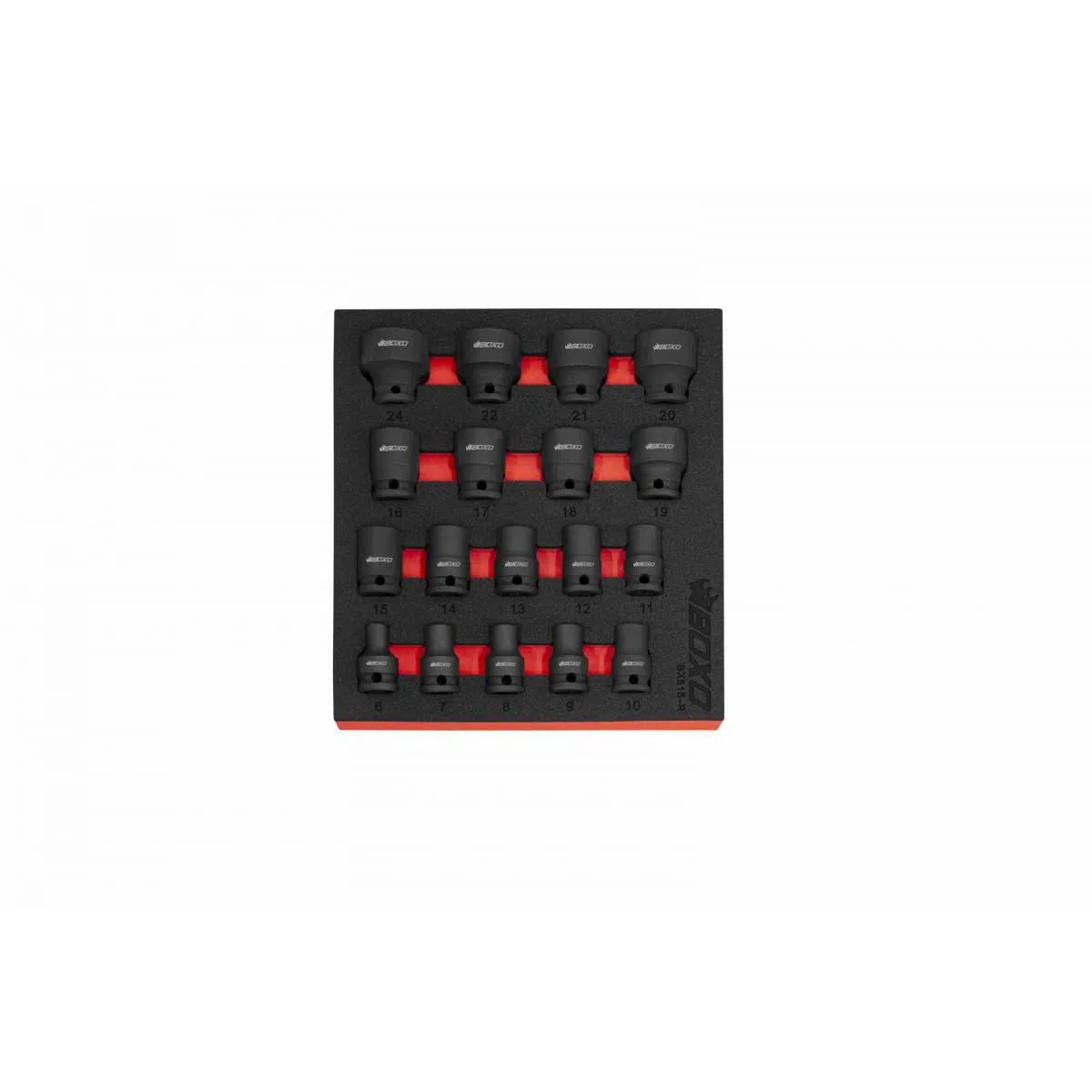 Happybuyes 18-Piece 3/8" Dr 6-Point Metric Impact Socket Set | 1/6th EVA Foam BX515-R
