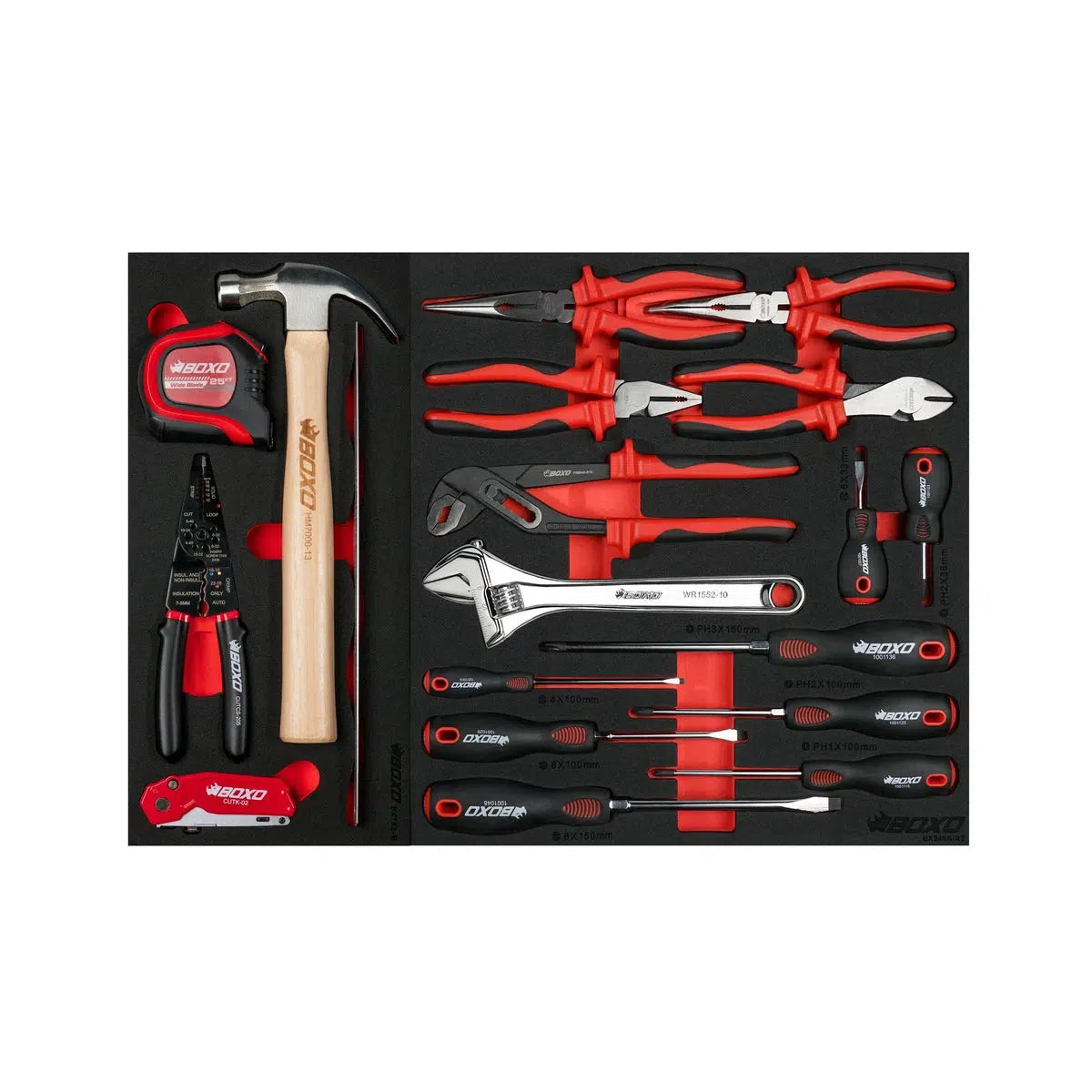 Happybuyes 19-Piece Screwdriver, Plier, and Utility Tool Set BX248B-R2