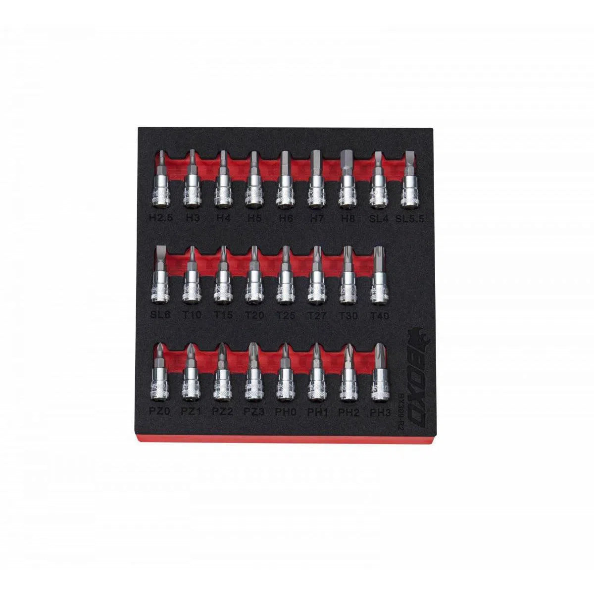 Happybuyes 25-Piece 1/4" Drive Master Screwdriver Bit Socket Set | 1/6th EVA Foam BX309-R2
