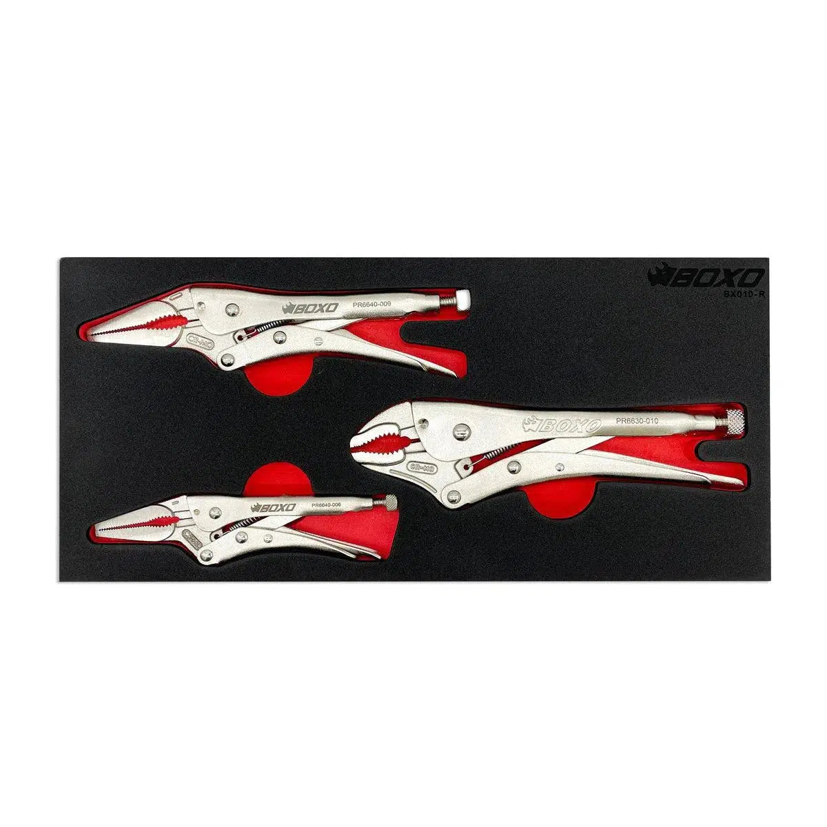 Happybuyes 3-Piece Locking Plier Set | 1/3rd EVA Foam BX010-R