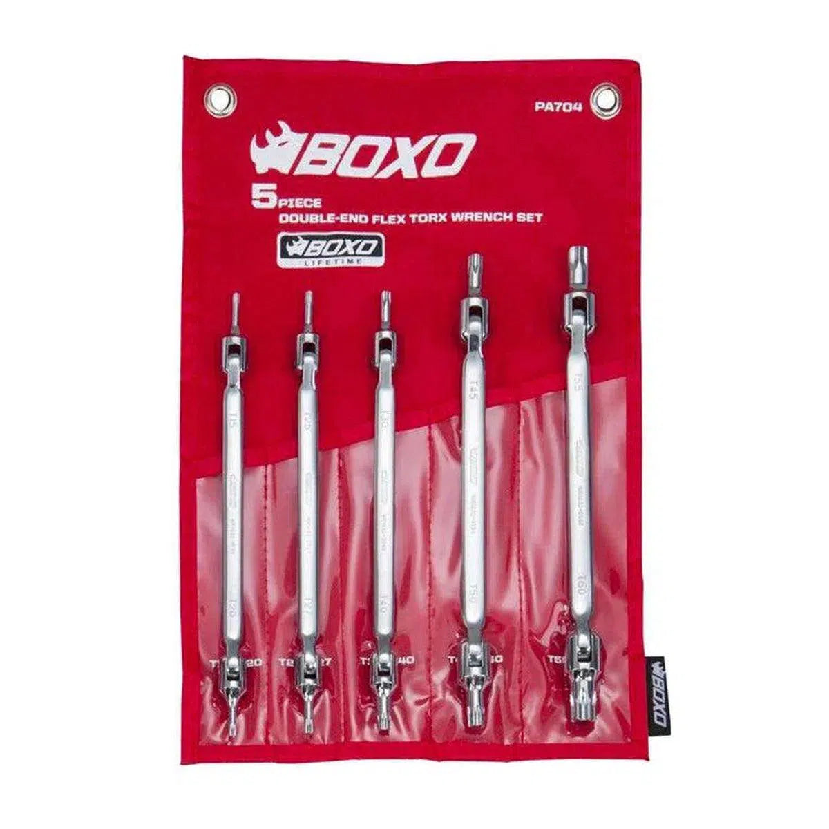 Happybuyes 5-Piece Double Ended Flex Torx Wrench Set, Roll Up PA704