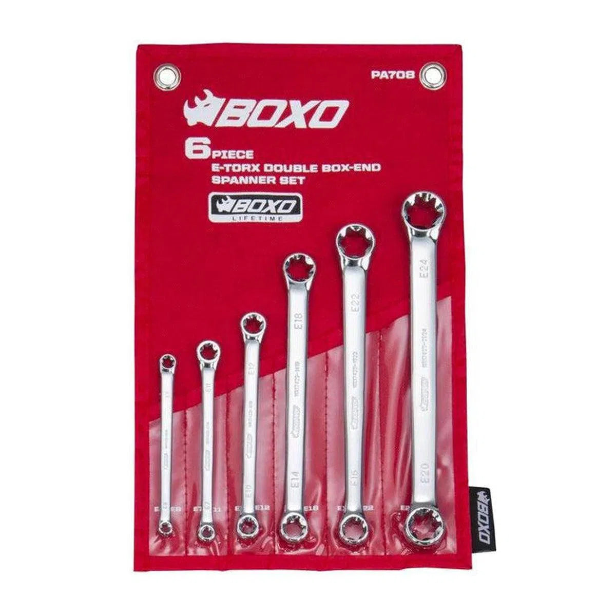 Happybuyes 6 Piece E-Torx Double Box-End Wrench Set, Roll Up PA708