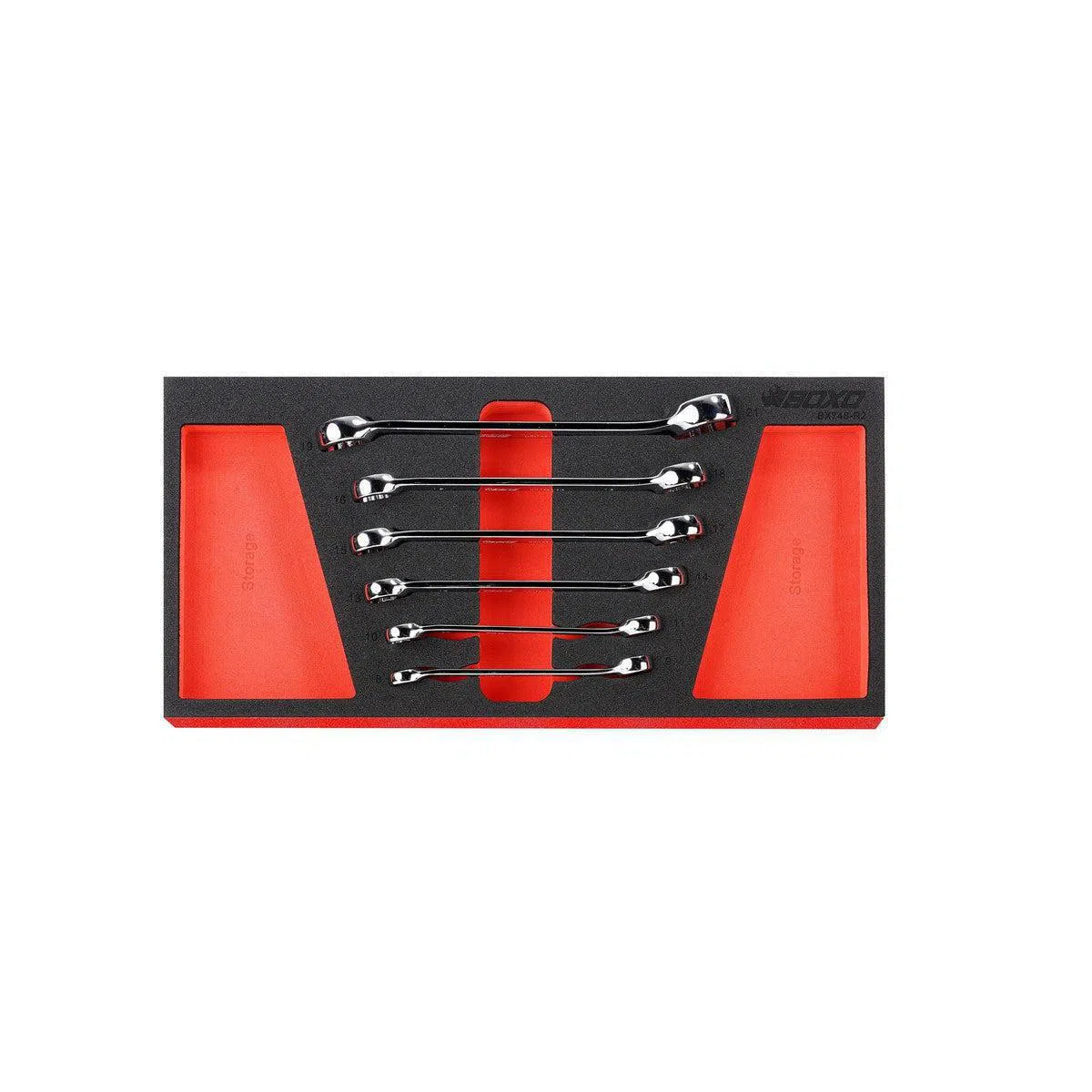 Happybuyes 6-Piece Metric 6-Point & 12-Point Flare Nut Wrench Set | 1/3rd EVA Foam BX748-R2