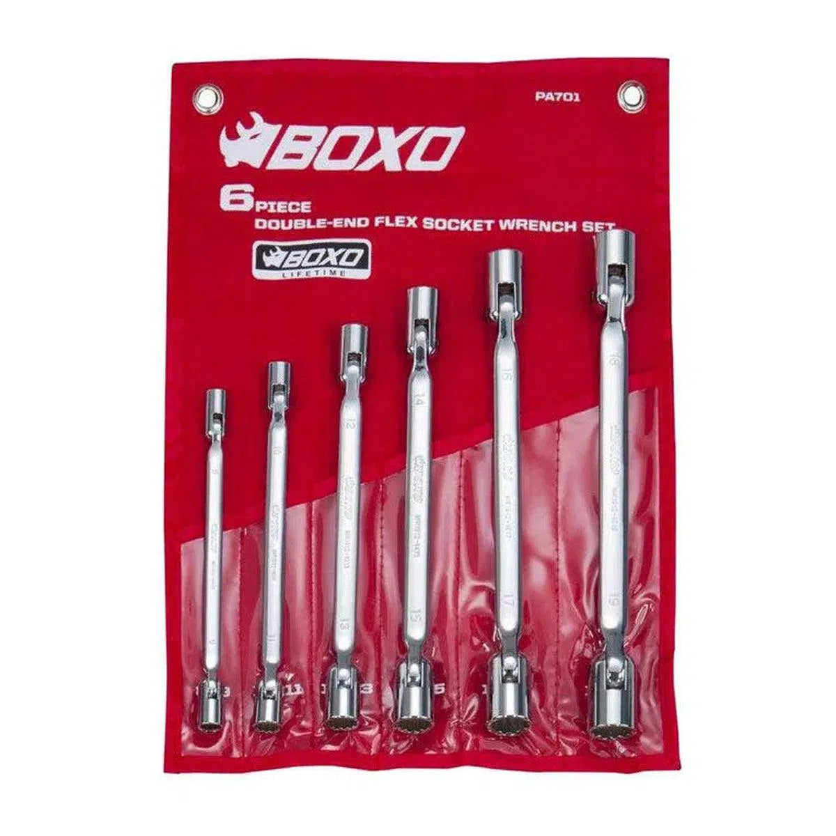 Happybuyes 6-Piece Metric Double Ended Flex Socket Wrench Set, Roll Up PA701
