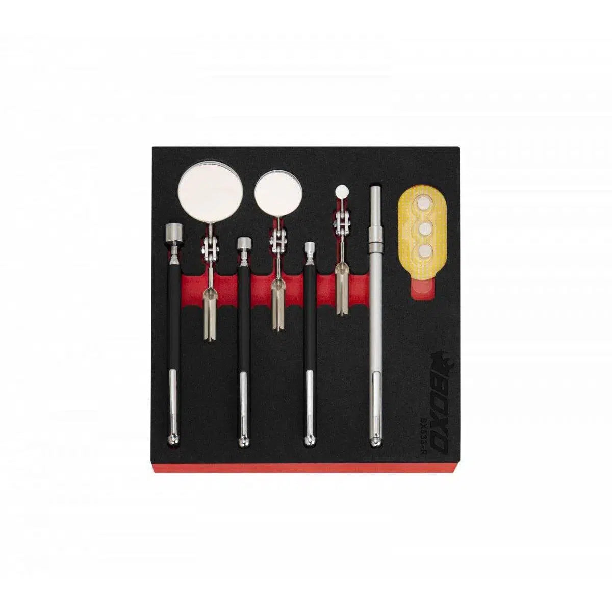 Happybuyes 7-Piece Pickup & Mirror Tool Set with Telescoping LED Light Handle | 1/6th EVA Foam BX533-R