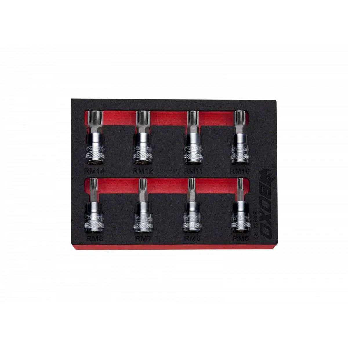 Happybuyes 8-Piece 3/8" Drive Ribe Bit Socket Set | 1/9th EVA Foam BX314-R2