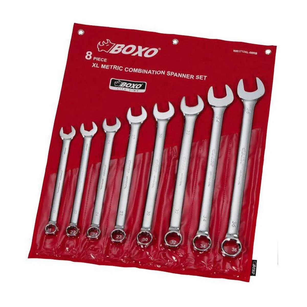 Happybuyes 8-Piece Metric XL Combination Wrench Set, Roll Up WR1712XL-08RB