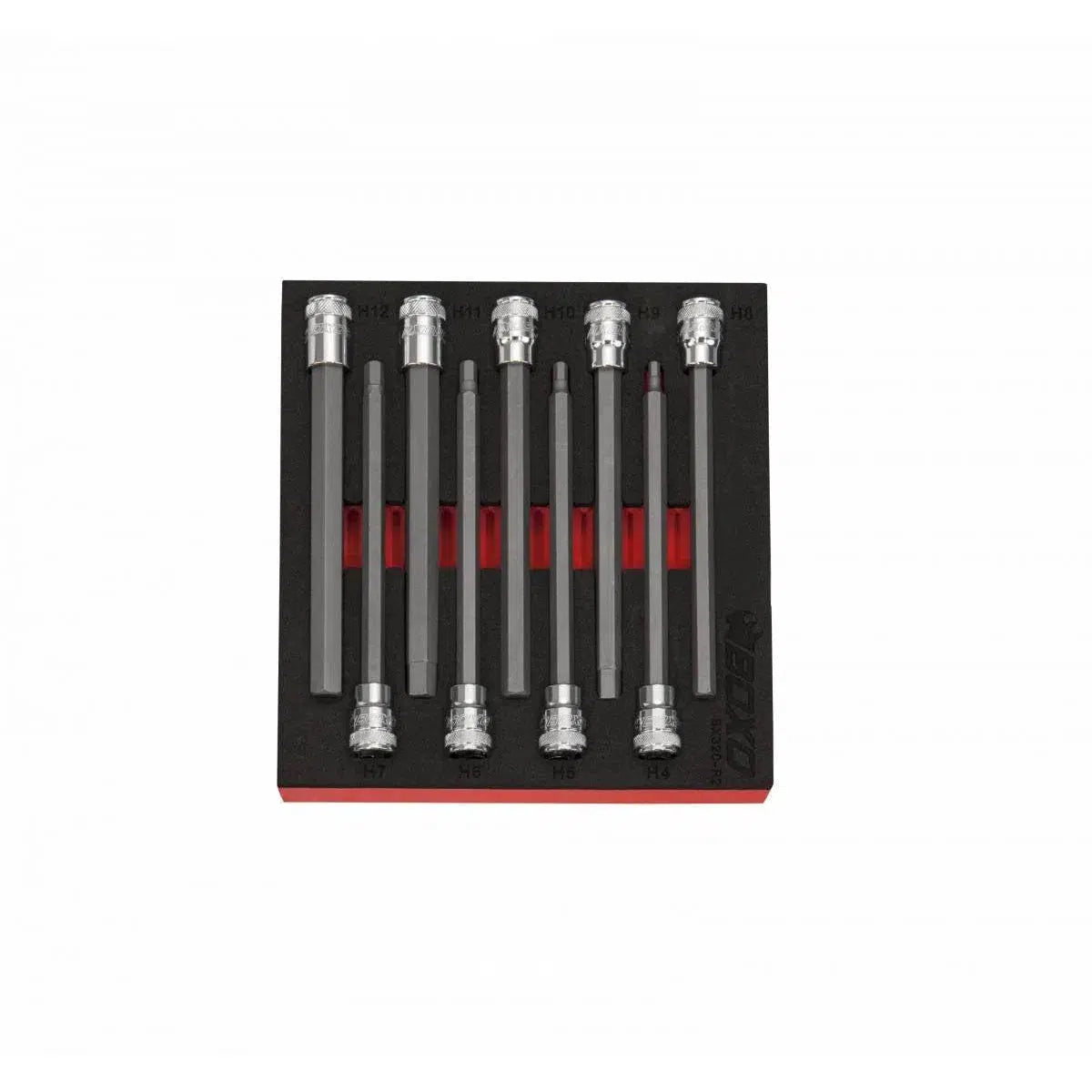 Happybuyes 9-Piece 3/8" Drive Long Metric Hex Bit Socket Set | 1/6th EVA Foam BX320-R2