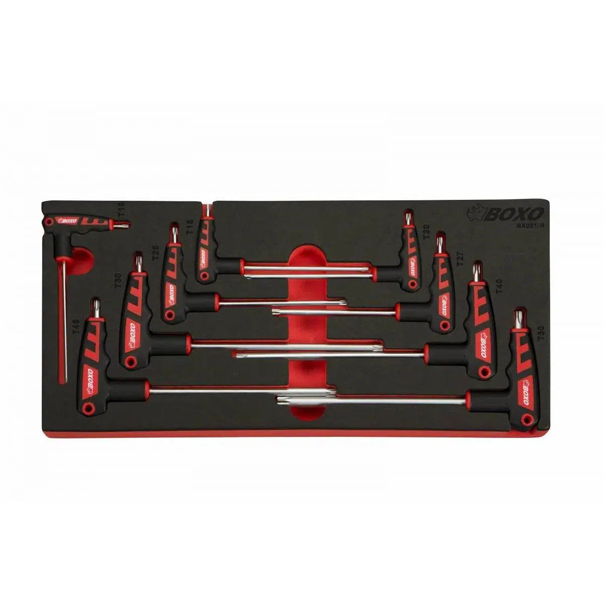Happybuyes 9-Piece Torx 2 Way T-Handle Key Set | 1/3rd EVA Foam BX021-R