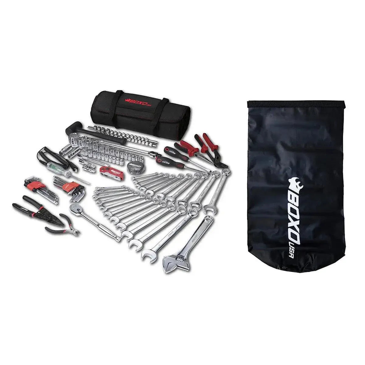 Happybuyes Combo Tool Roll | 82-Piece Metric and SAE Tool Roll and Dry Bag PA922