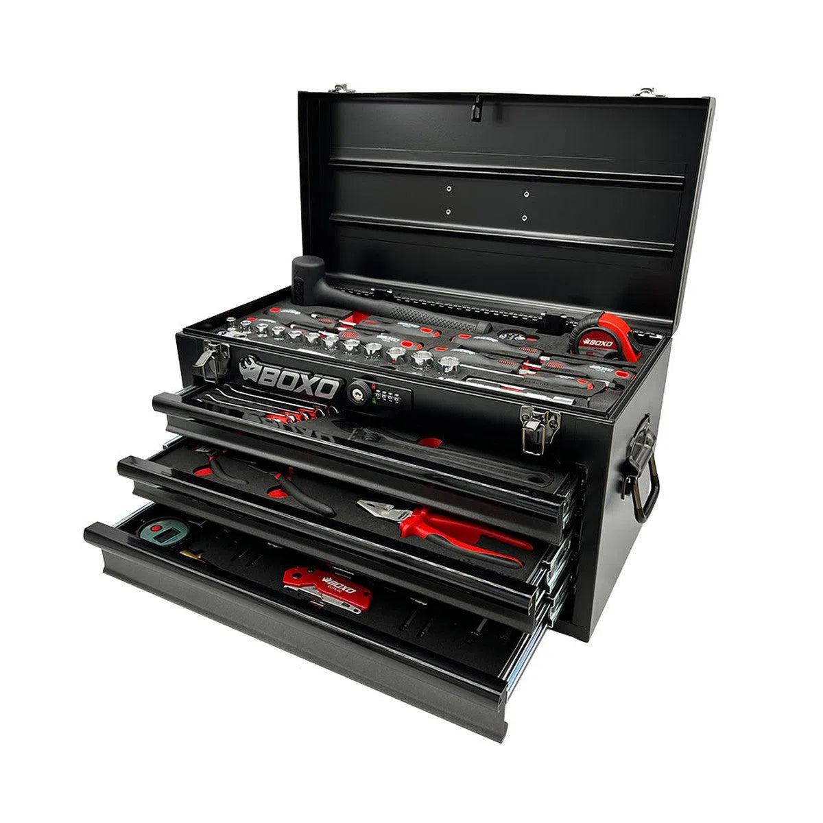 Happybuyes KartBox | 69-Piece Metric Karting 3-Drawer Hand Carry Tool Box GOKARTBX1-BK