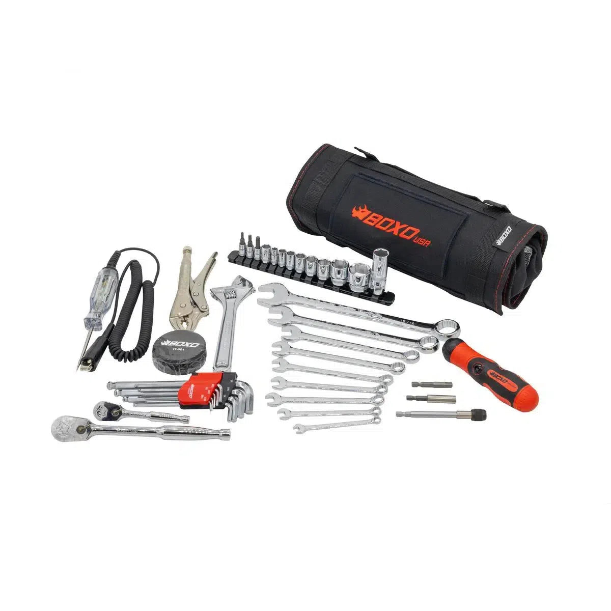 Happybuyes Motorcycle Roll | 48-Piece Motorcycle Tool Kit PA925