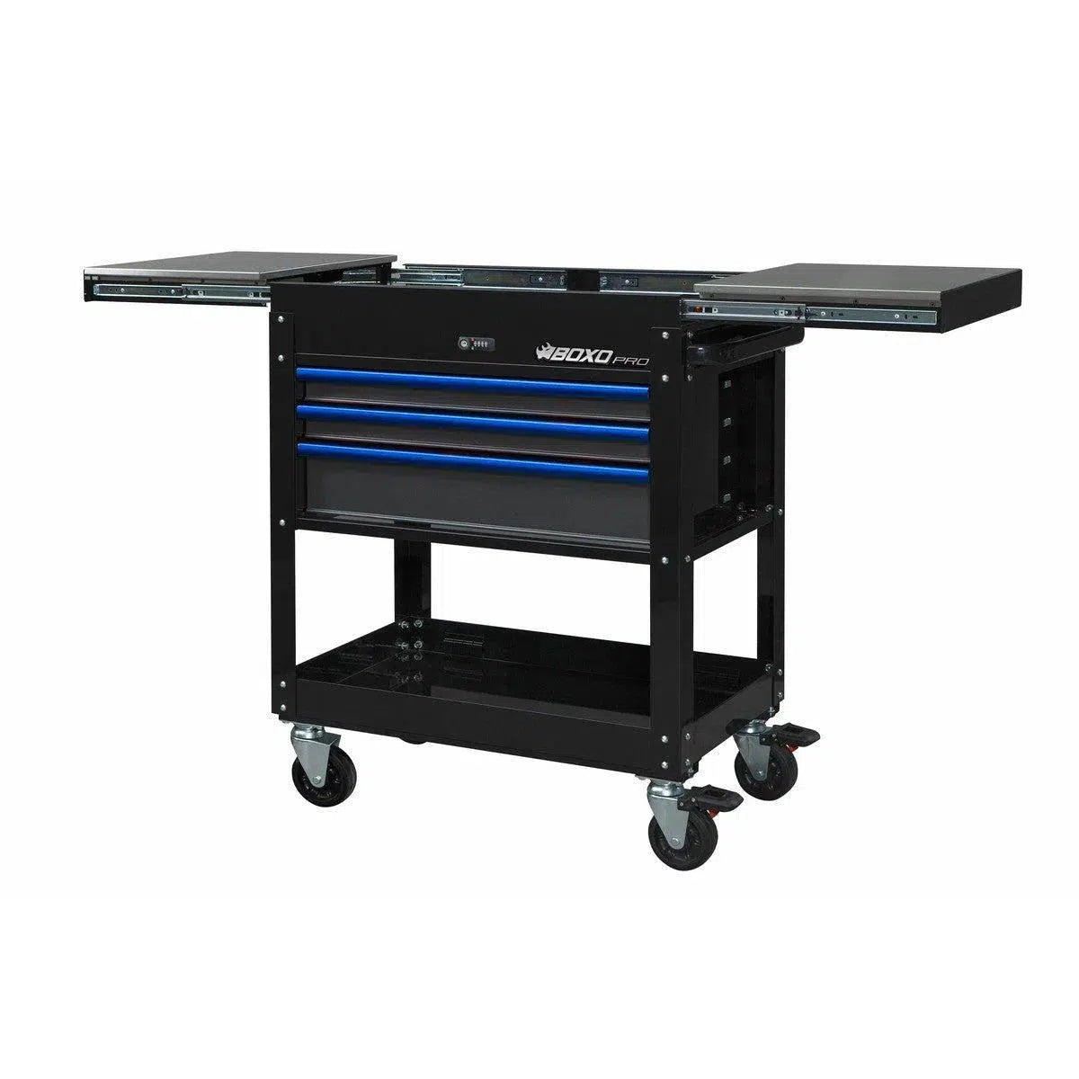 Happybuyes Pro Series | 35" 3-Drawer Slide-Top Service Cart Tool Box UAS340071L-BK-B