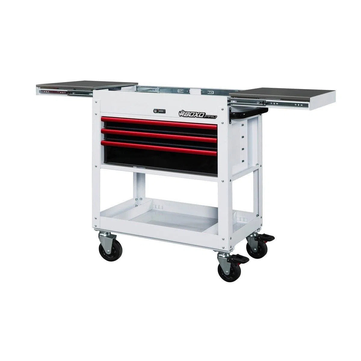 Happybuyes Pro Series | 35" 3-Drawer Slide-Top Service Cart Tool Box UAS340071L-W-R