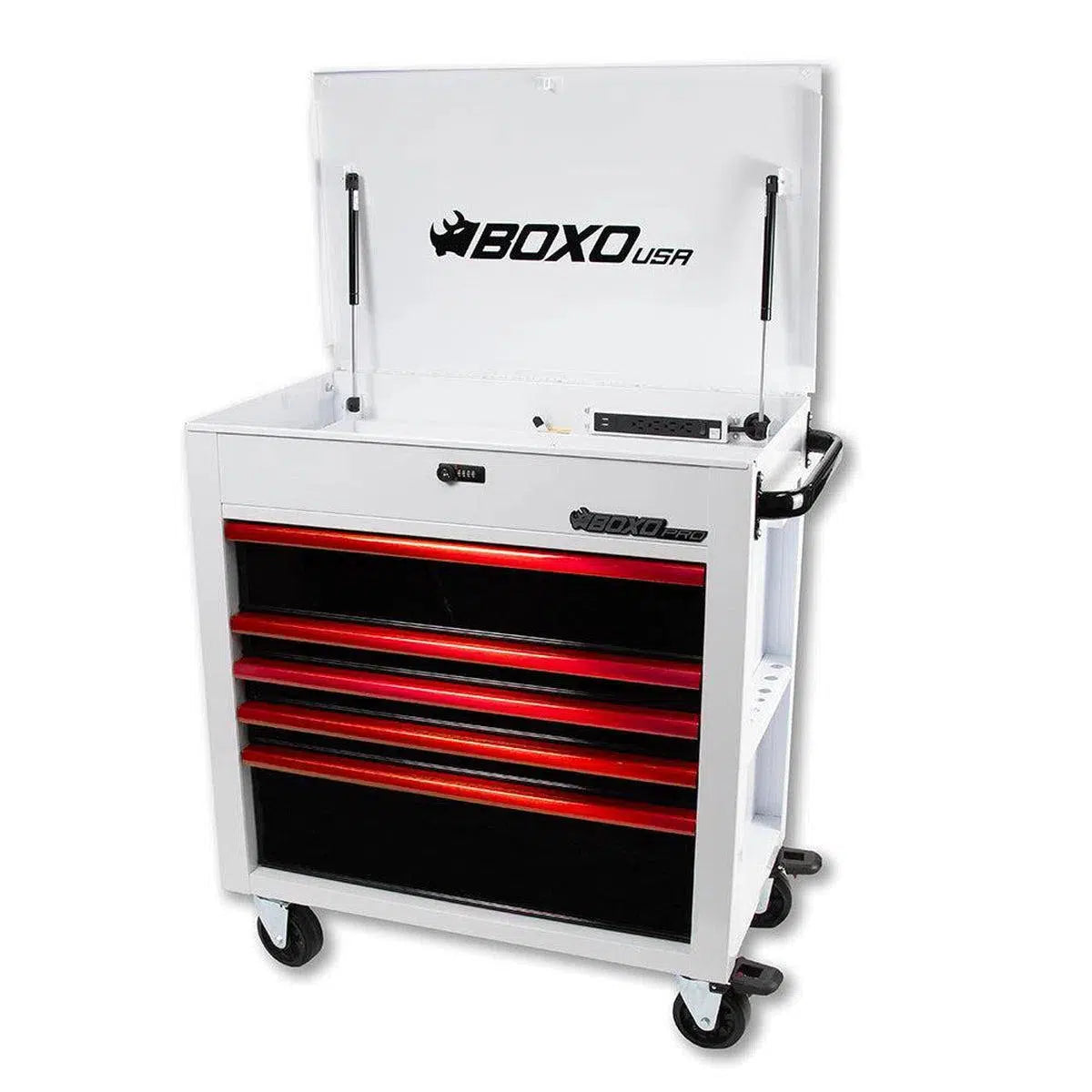 Happybuyes Pro Series | 35" 5-Drawer Flip-Top Service Cart Tool Box UAS341051L-W-R